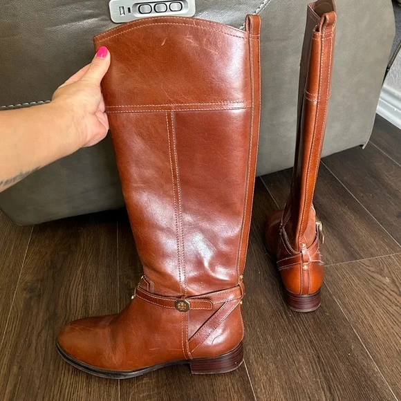 Tory Burch Sienna Brita 30MM Vegan Leather Riding Boots